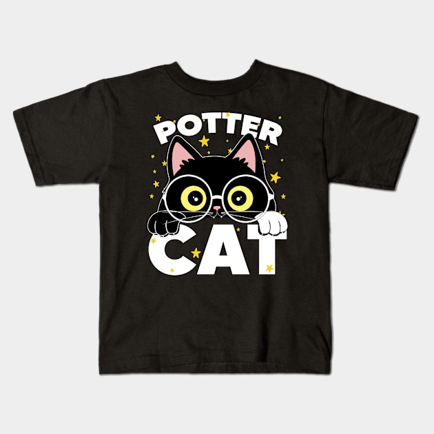 Potter Cat Kids T-Shirt by TarikStore